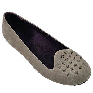 DR  WEIL Chelsea Orthaheel Technology Tan Suede Leather Studded Hidden Heel Flat